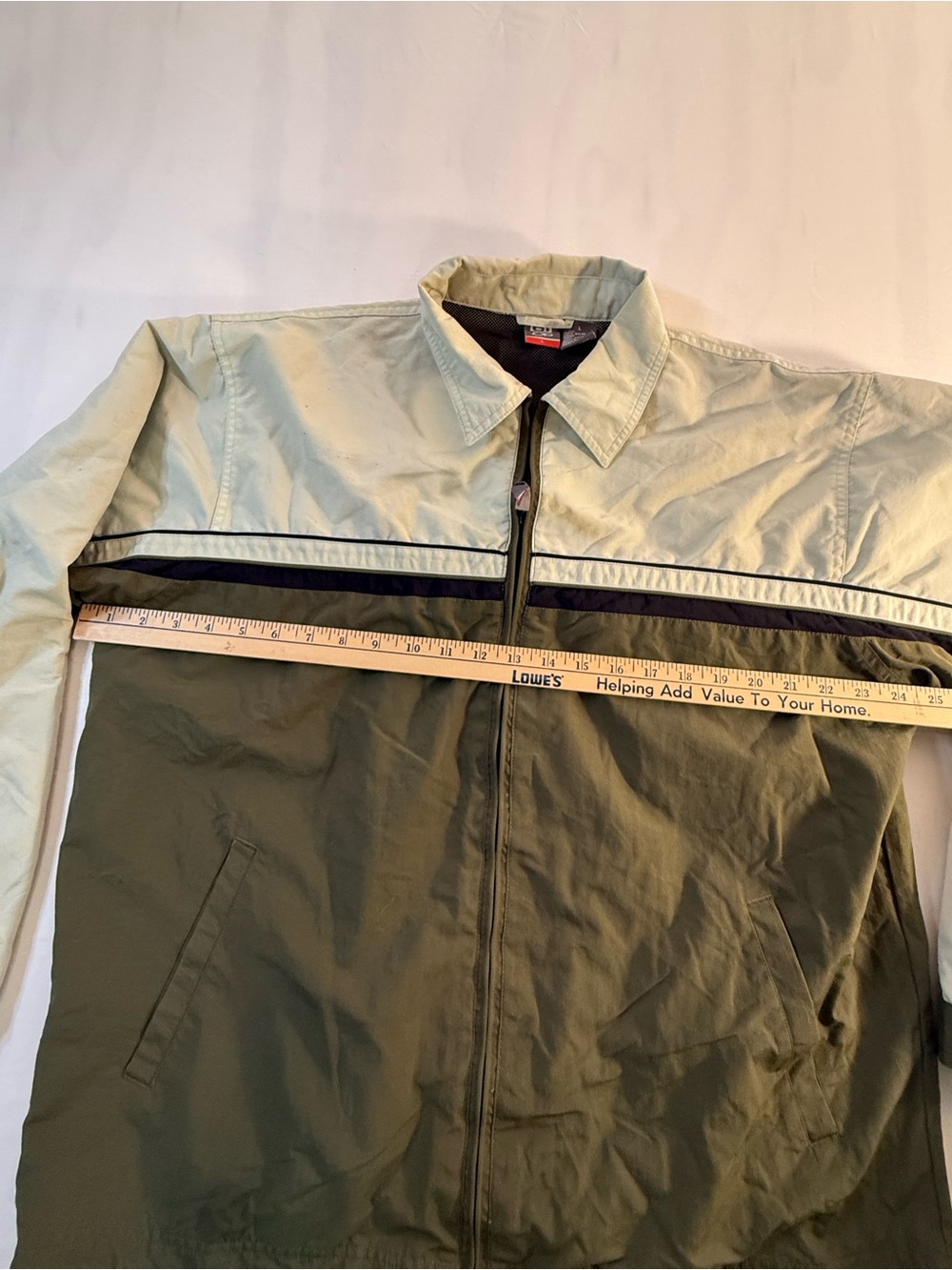 OP Olive & Cream Colorblock Zip Windbreaker - Picture 9 of 12